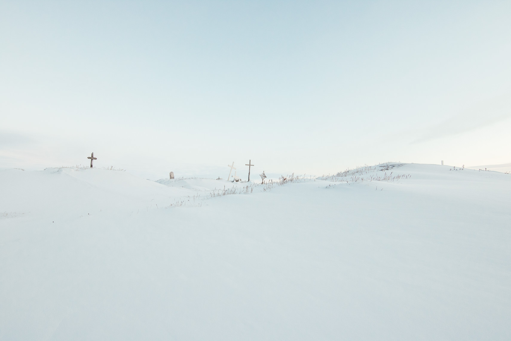 Utqiagvik Cemetery under Snow